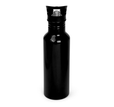 Пляшка металева Dynamic з клапаном для пиття та трубочкою, чорний 4416 фото