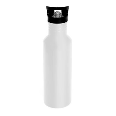 Пляшка металева Dynamic з клапаном для пиття та трубочкою, білий 4471 фото