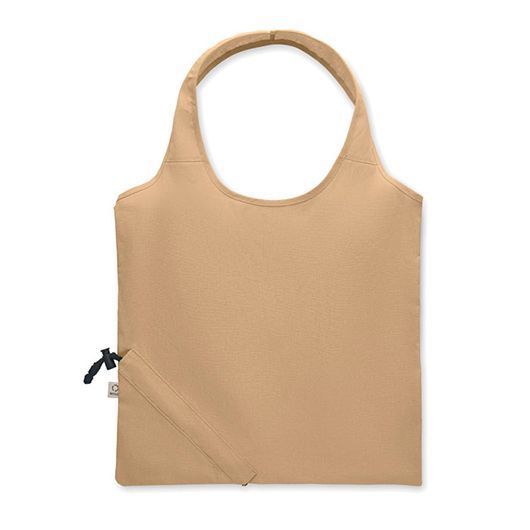 Сумка з логотипом CARRIE COLOUR, складана для покупок, 140 г/м&sup2;, 38х40 см, бежевий MO248739 фото