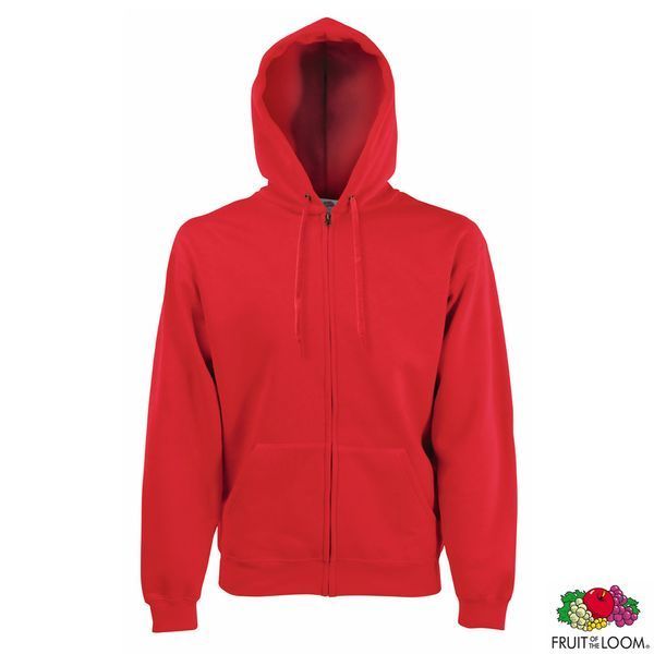 Печать на толстовке 'Premium Sweat Jacket' (Fruit of the Loom) , мужская, плотность 280 г/м&sup2;, красный 062034040S фото