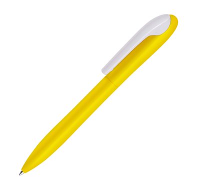Ручка кулькова, пластикова Largo з друком, жовтий 3646 фото