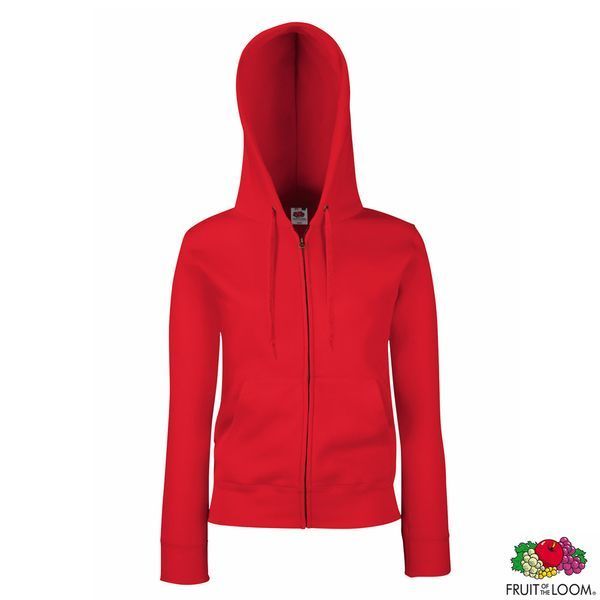 Печать на толстовке 'Lady-Fit Premium Sweat Jacket' XS (Fruit of the Loom), женская, плотность 280 г/м&sup2;, красный 062118040XS фото