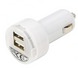 Автомобільний адаптер з логотипом, USB 2.0, 2 порти, пластик, білий 95328002 фото