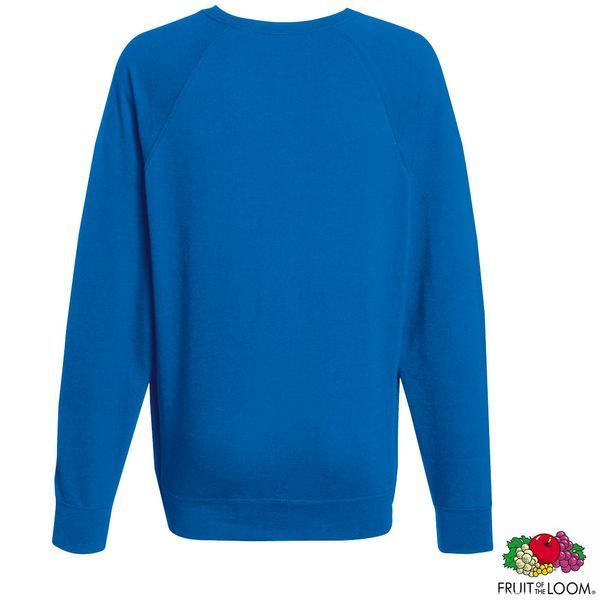 Толстовка реглан Lightweight S (Fruit of the Loom), мужской, 80% хлопок, 20% полиэстер, 240 г/м&sup2;, королевский синий 062138051S фото