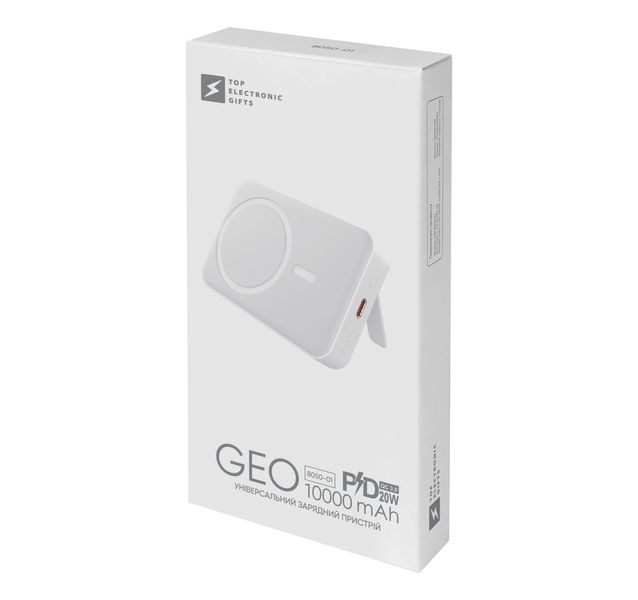 Брендированный повербанк Geo 10000 mAh, белый 4603 фото