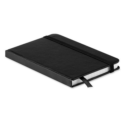 Блокнот с логотипом SQUARED, в клетку с твердой обложкой из ПВХ, A5, 96 л, черный MO836003 фото