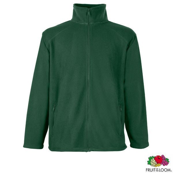 Друк на толстовці 'Full Zip Fleece' S (Fruit of the Loom), чоловіча, фліс, 100% поліестер, 300 г/м&sup2;, темно-зелений 062510038S фото