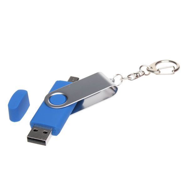 Флешка брендована, пластикова, алюміній, USB, micro-USB, в коробочці, флеш-пам'ять 32 гб, білий 91343206 фото