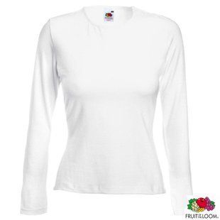 Футболка брендована 'Lady-Fit Long Sleeve T' S (Fruit of the Loom), жіноча, бавовна 200 г/м&sup2;, білий 061022030S фото