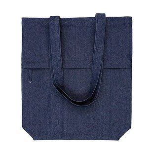 Сумка с логотипом MIRA, 285 г(м2), 38х42х10 см, 70 см, синий деним, натуральный 50S33A177 фото