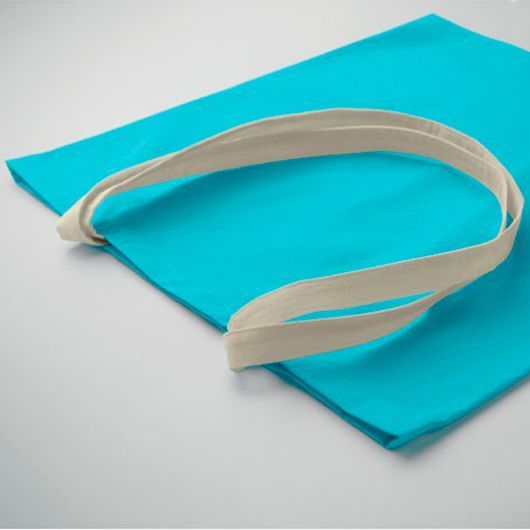 Эко-Сумка с логотипом ZEVRA COLOUR, (шопер) хлопчатобумажная, 38х42 см, 140 гр/м&sup2;, голубой MO286812 фото
