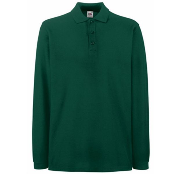 Друк на поло 'Premium long sleeve' XXL (Fruit of the Loom), чоловіча, 100% бавовна, 180 г/м&sup2;, темно-зелений 0633100TMXXL фото