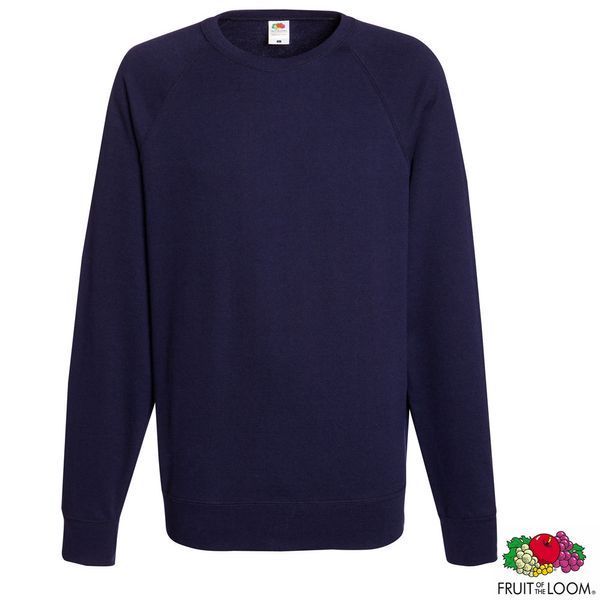 Печать на толстовке Lightweight L (Fruit of the Loom), мужской, 80% хлопок, 20% полиэстер, 240 г/м&sup2;, темно-синий 0621380AZL фото
