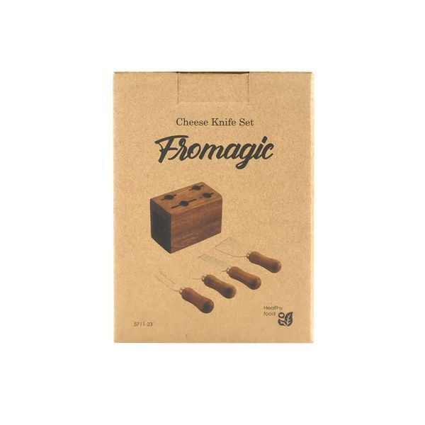 Набір ножів з логотипом Fromagic, для сиру, натуральний (light wood) 5886 фото
