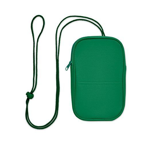Сумка-саше дорожная с логотипом KOROVIN POUCH, с RPET, 12,5x2x20 см, зеленый MO267509 фото