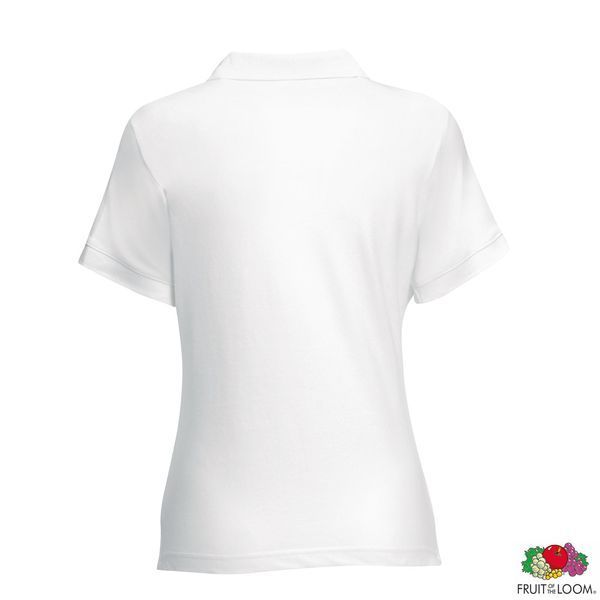 Друк на поло 'Lady-Fit Polo 65/35' XS (Fruit of the Loom), жіноча, 65% поліестер, 35% бавовна, 170 г/м&sup2;, білий 063212030XS фото