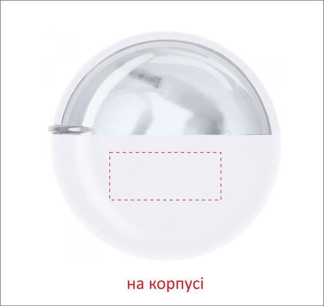 Наушники с логотипом, вакуумные, abs-пластик, в кейсе, белый 95747602 фото
