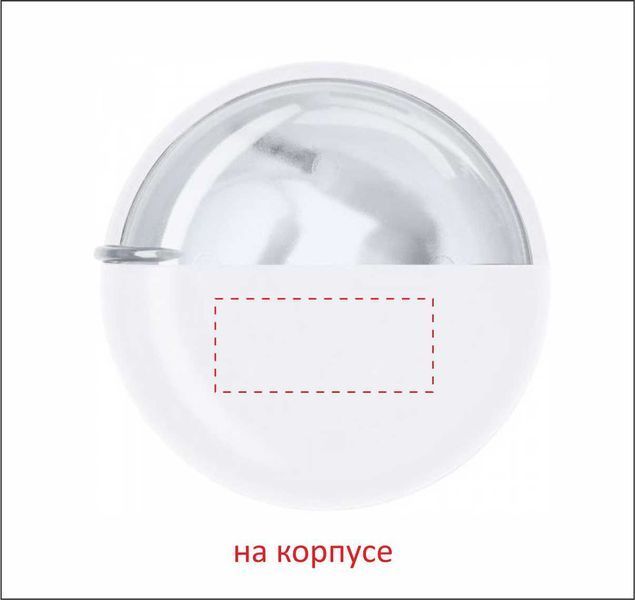 Наушники с логотипом, вакуумные, abs-пластик, в кейсе, белый 95747602 фото