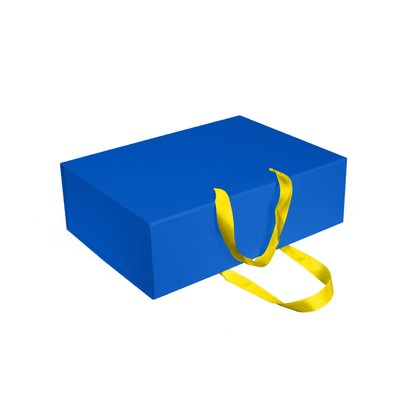 Коробка подарункова Case з логотипом, жовто-блакитний 4234 фото