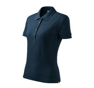 Поло жіноче Cotton Heavy 220 з логотипом, navy blue, розмір 4860 фото