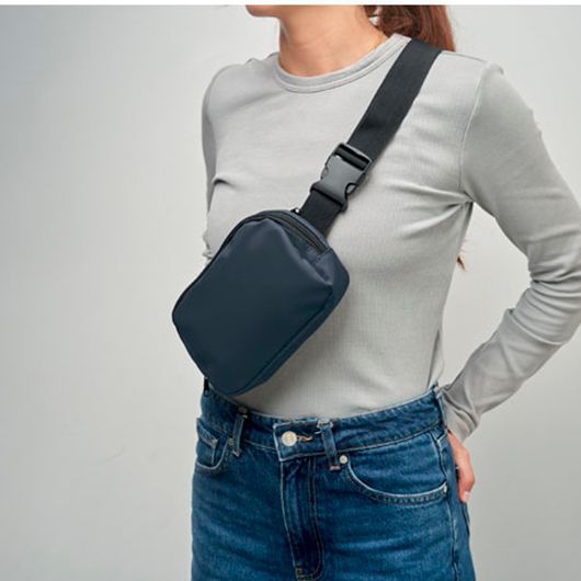 Сумка-бананка с логотипом KOROVIN WAIST, из полиэстера 210D, 22x5x15 см, синий MO268385 фото