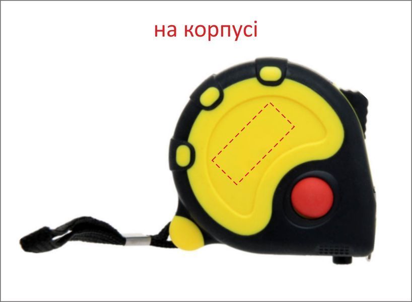 Рулетка с логотипом, длина 5 м, желтый 90403203 фото