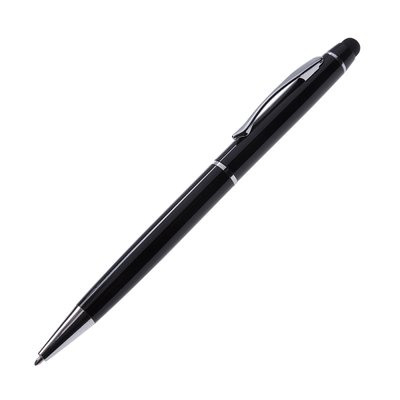 Ручка-стилус кулькова, металева з друком Osaka, чорний 3484 фото