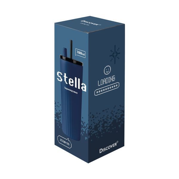 Термокружка з логотипом Stella, темно-синій 5334 фото