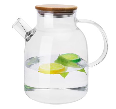 Чайник заварювальний скляний Siesta 3, 1800 ml з логотипом 4497 фото