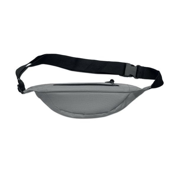 Сумка-бананка с логотипом HIPLA, из материала 600D RPET, 24x12x6 см, серый MO283515 фото