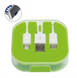 Зарядний кабель-перехідник з логотипом 3-в-1, (usb - usb type-c, micro-usb/lightning), пластик, світло-зелений 91107279 фото