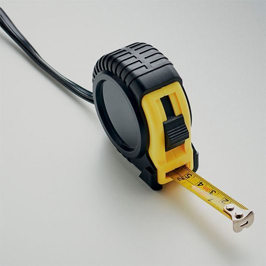 Рулетка з логотипом пластикова MRTAPE, 6x6x3,5 см, жовтий MO694208 фото