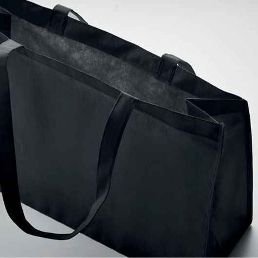 Сумка-шопер с логотипом KAIMONO, из нетканого RPET, 80 гр/м&sup2;, 45x16x32 см, черный MO219303 фото