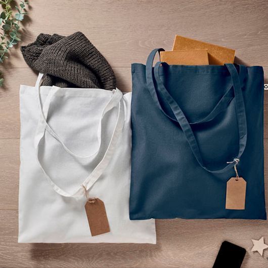 COTTONEL COLOUR +, Сумка-шоппер з логотипом кольорова, 140 гр/м&sup2;, темно-синій MO926885 фото