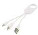 Зарядний кабель з логотипом 3-в-1 'Get Three', (usb - usb type-c, micro-usb/lightning), пластик, білий 91107256 фото