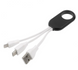 Зарядний кабель з логотипом 3-в-1 'Get Three', (usb - usb type-c, micro-usb/lightning), пластик, чорний 91107257 фото