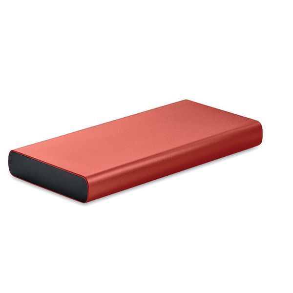 Павербанк з логотипом POWERFLAT 10C, 10000 mAh, перероблений алюміній, червоний MO677002 фото