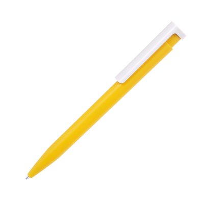 Ручка кулькова, пластикова Clic з друком, жовтий 2893 фото