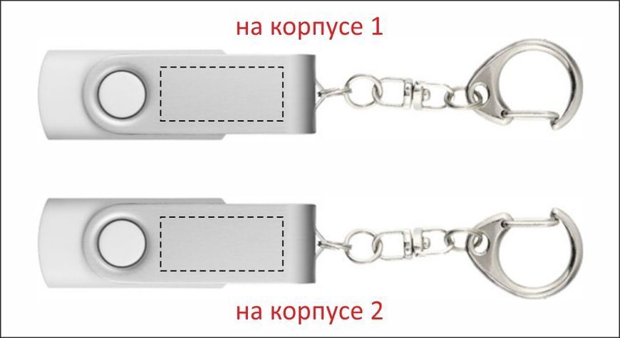 Флешка брендированная пластиковая, алюминий, поворотная, в коробочке, флеш-память 32 гб, белый 91123206 фото