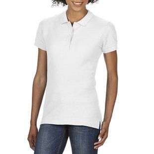 Поло жіноче з друком Premium Cotton 223 гр/м2, white, розмір 2164 фото